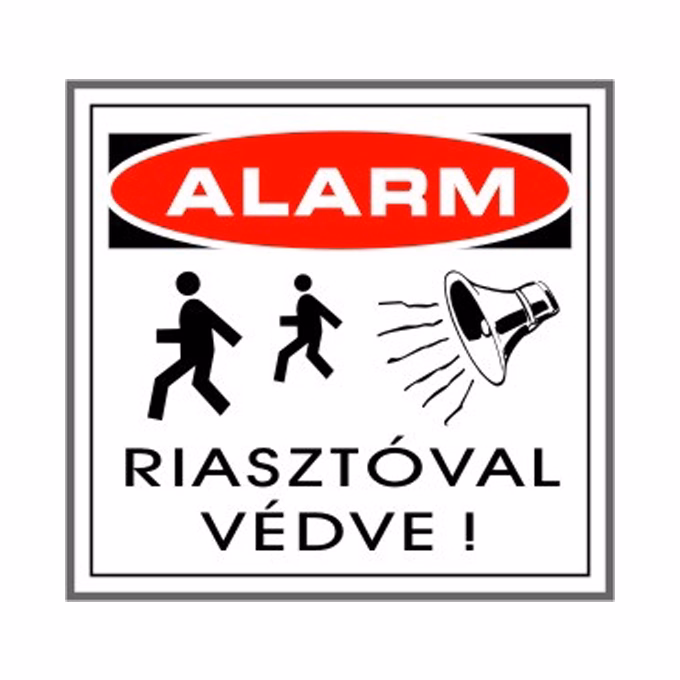 Matrica Riasztóval védve fehér "A"