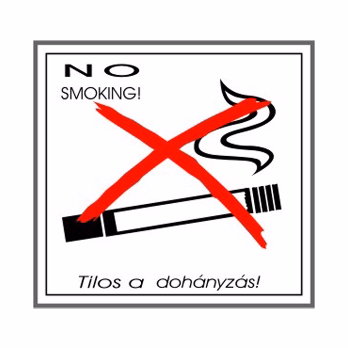 Matrica Tilos a dohányzás! fehér "A"