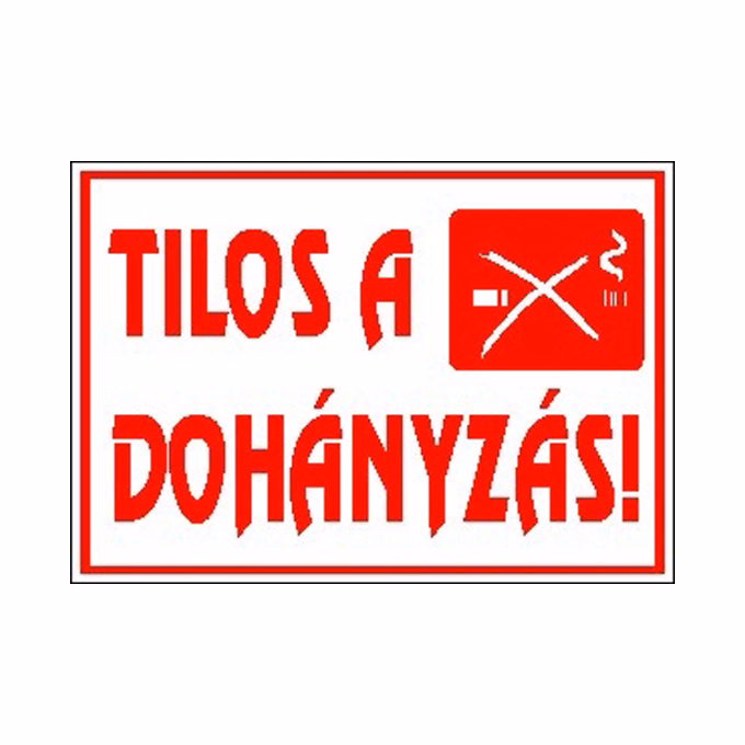Matrica Tilos a dohányzás! fehér "C"