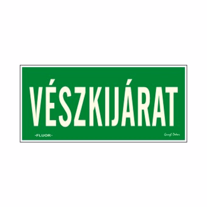 Matrica Vészkijárat zöld "F"