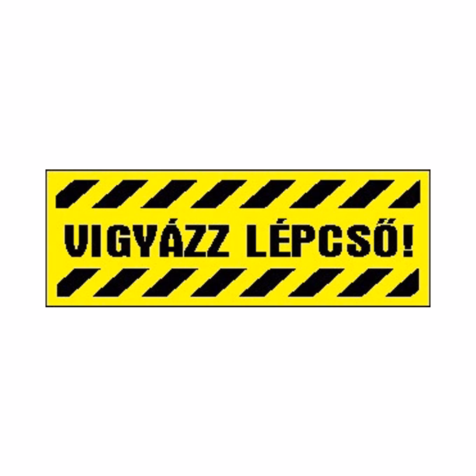 Matrica Vigyázz lépcső! sárga "A"