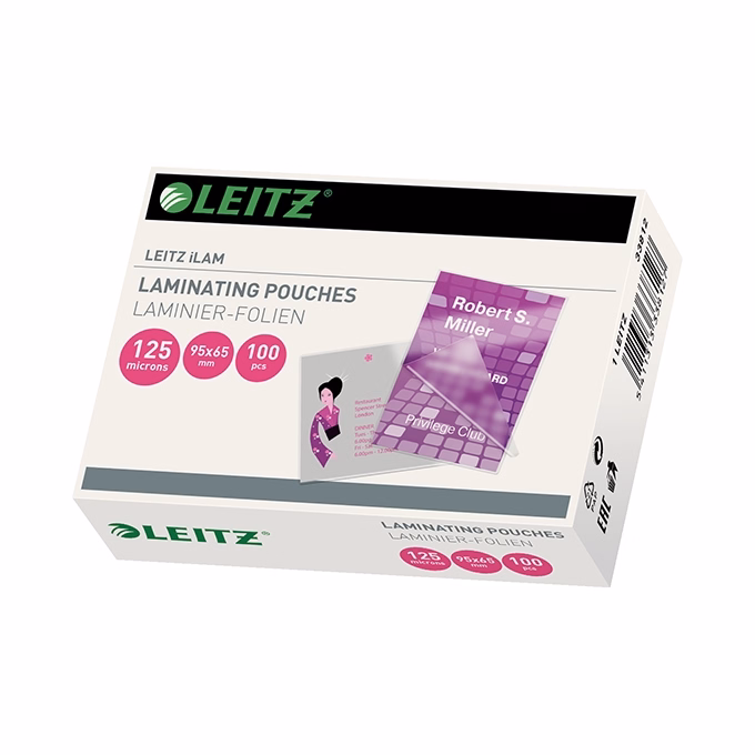 Meleglamináló fólia LEITZ ILam mini 125 mikronos 65x95 mm 100 darabos