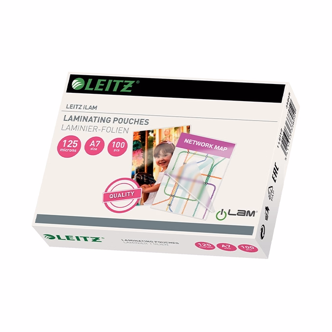 Meleglamináló fólia LEITZ standard A/7 125 mikronos fényes 100 darabos