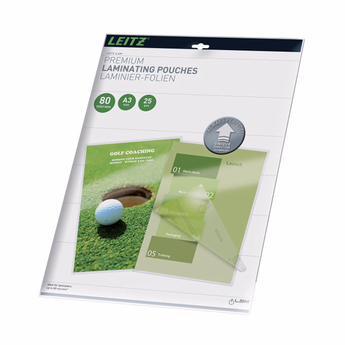 Meleglamináló fólia LEITZ standrard A/3 80 mikronos UDT technológiával 25 darabos