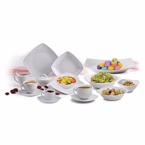 Mélytányér készlet ROTBERG Quadrate fehér 20 cm 6 darabos