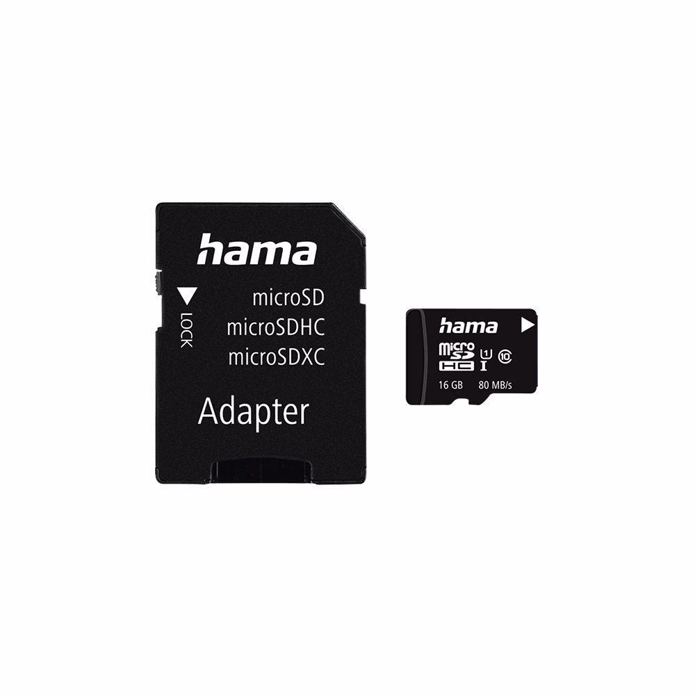 Memóriakártya HAMA microSDHC 16 GB + adapter