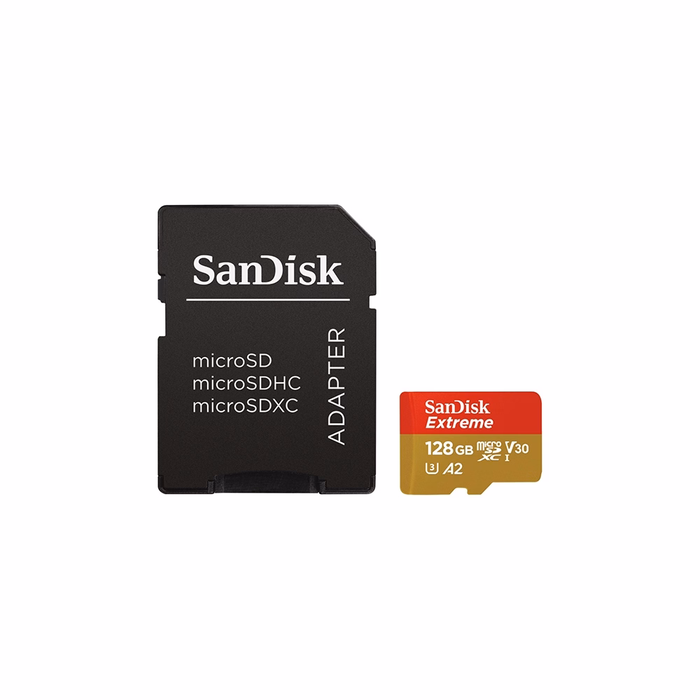 Memóriakártya SANDISK microSDXC Extreme U3 V30 128 GB  + adapter