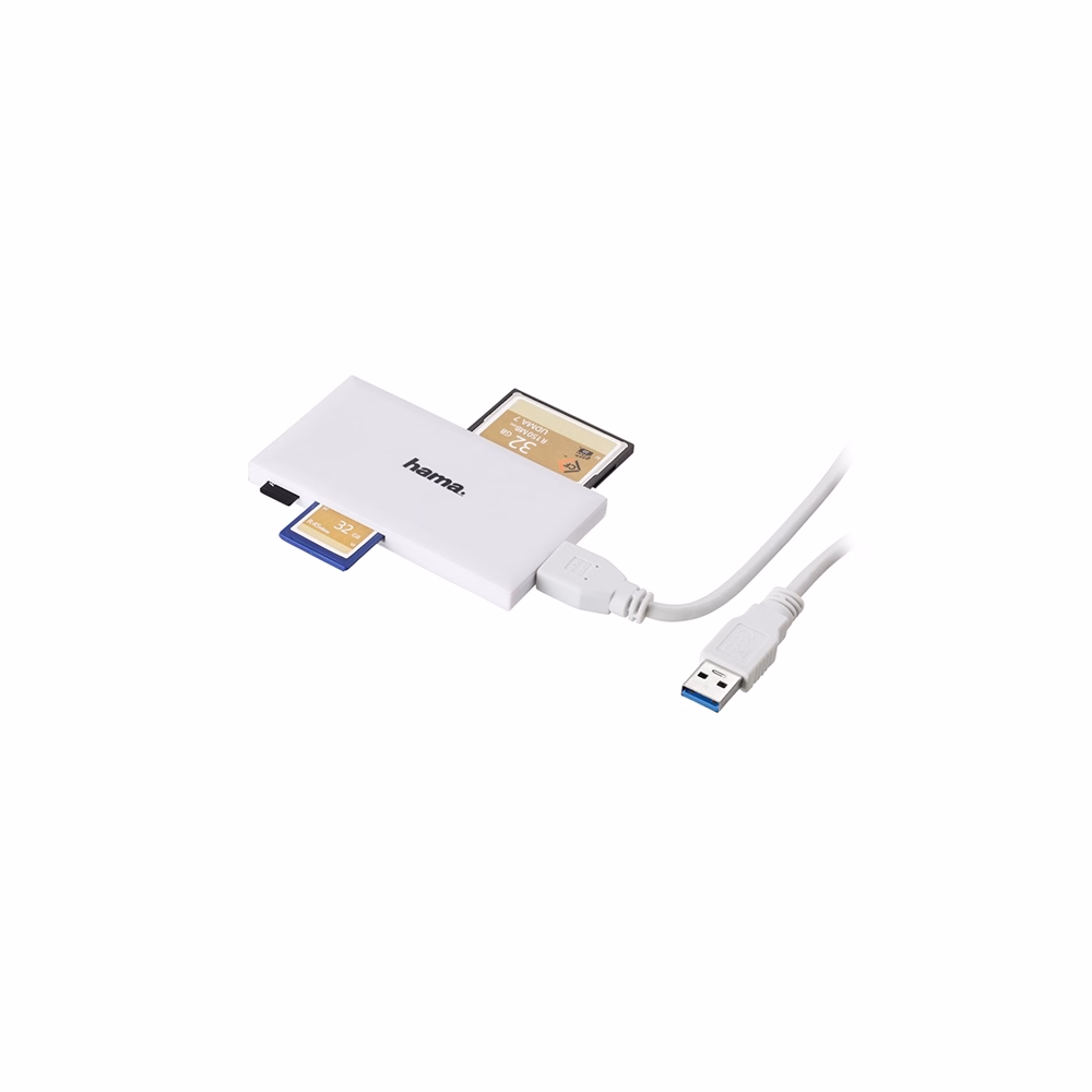 Memóriakártya olvasó HAMA Slim USB 3.0 fehér