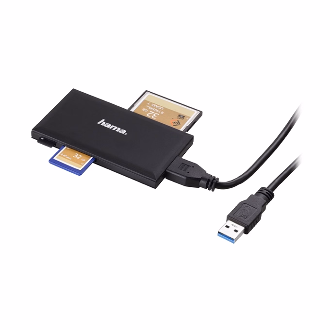 Memóriakártya olvasó HAMA Slim USB 3.0 fekete Memóriakártya olvasó HAMA Slim USB 3.0 fekete