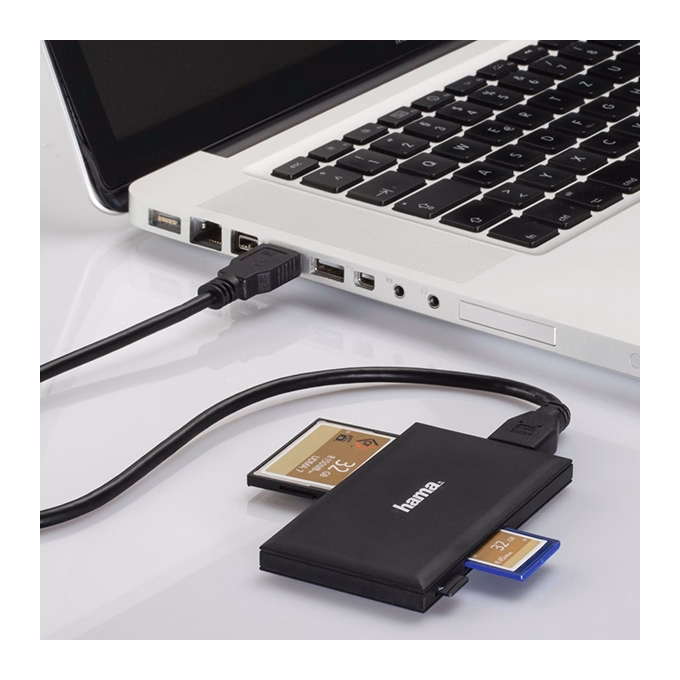 Memóriakártya olvasó HAMA Slim USB 3.0 fekete Memóriakártya olvasó HAMA Slim USB 3.0 fekete
