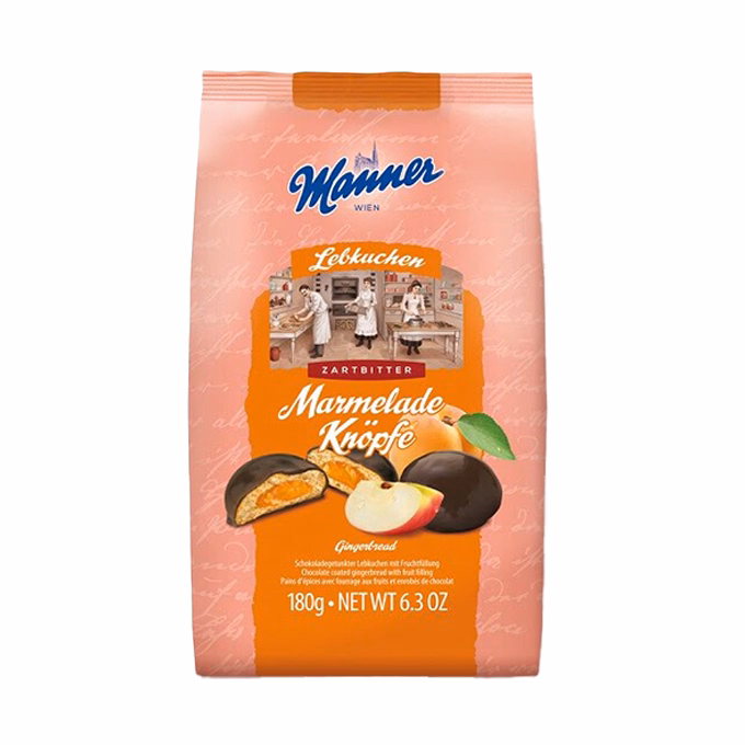 Mézeskalács MANNER Knöpfe barackos puszedli 180 g