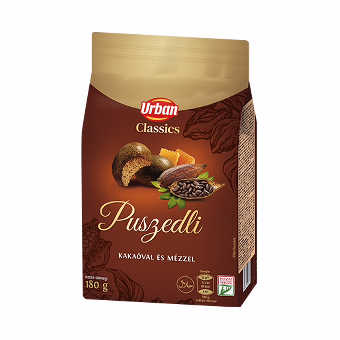 Mézeskalács URBAN Classic kakaós-mézes puszedli 180 g