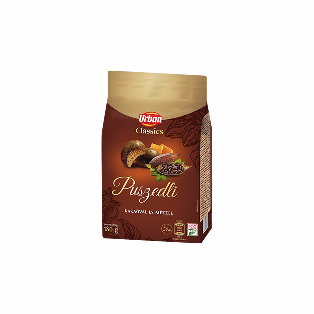 Mézeskalács URBAN Classic kakaós-mézes puszedli 180 g