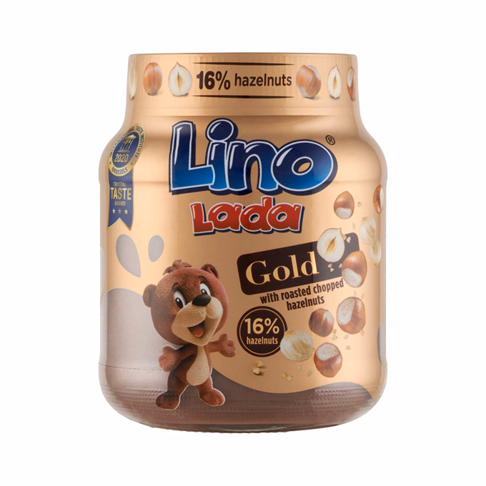 Mogyorókrém LINO LADA Gold mogyoródarabokkal 350 g