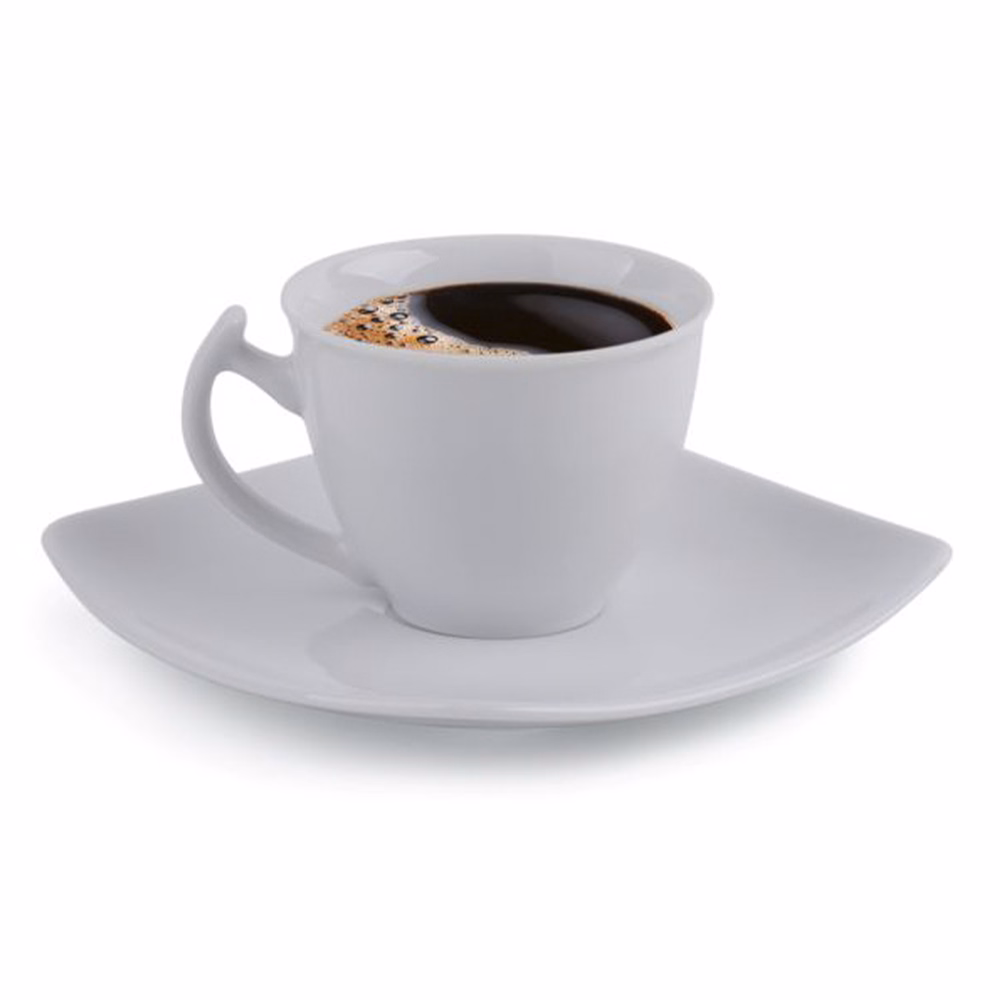 Mokkáscsésze + alj ROTBERG Quadrate fehér 90 ml 6 darabos