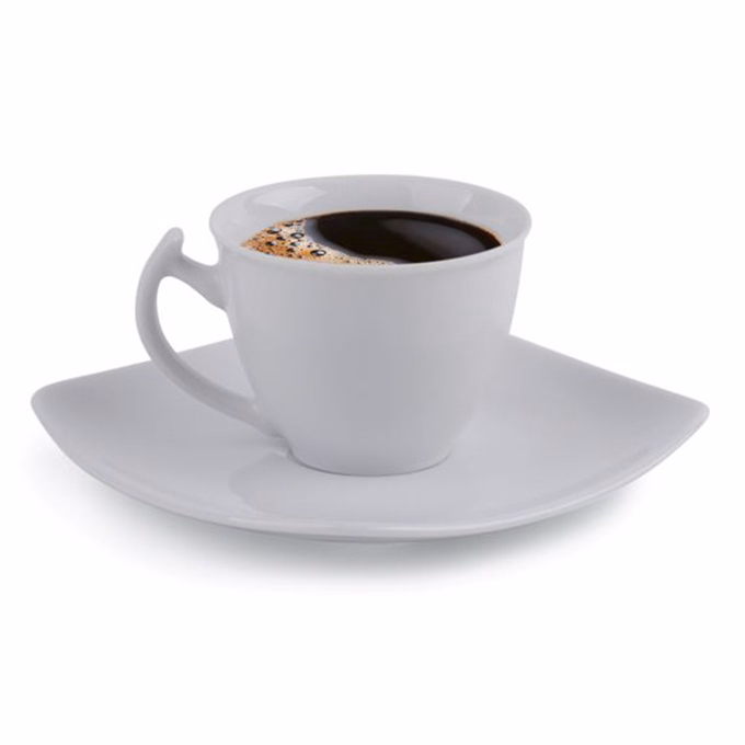 Mokkáscsésze + alj ROTBERG Quadrate fehér 90 ml 6 darabos