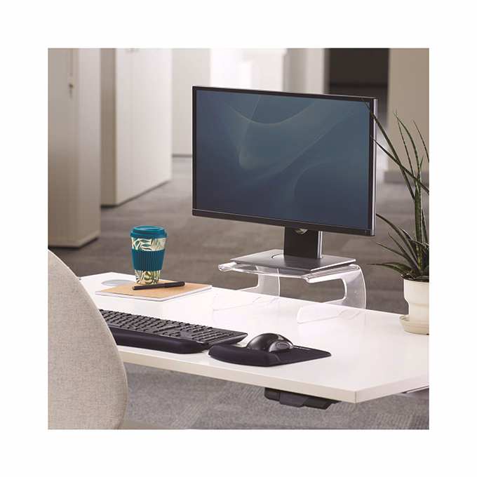 Monitorállvány FELLOWES Clarity átlátszó