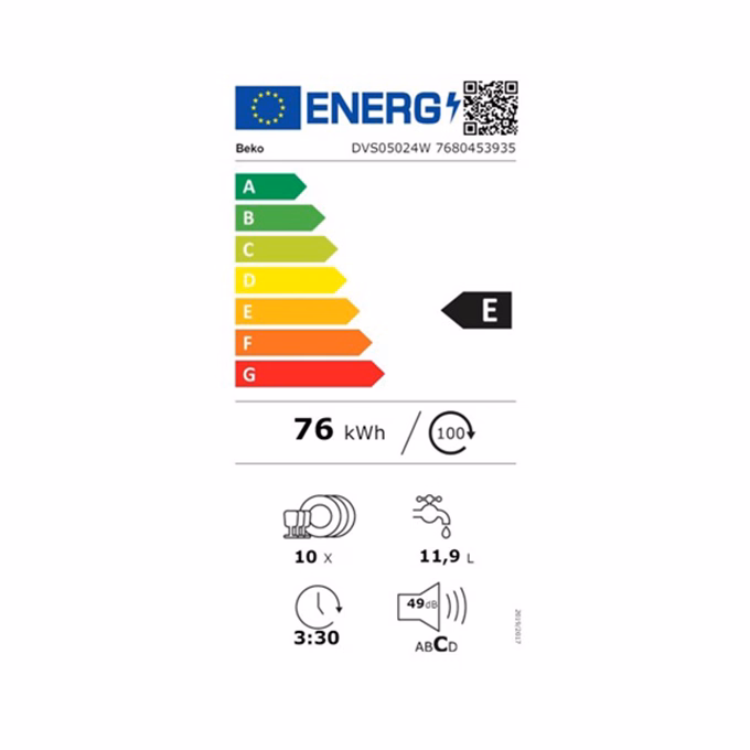 Mosogatógép BEKO 10 terítékes keskeny fehér