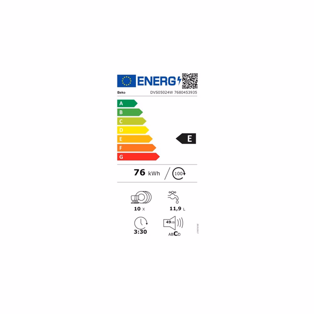 Mosogatógép BEKO 10 terítékes keskeny fehér