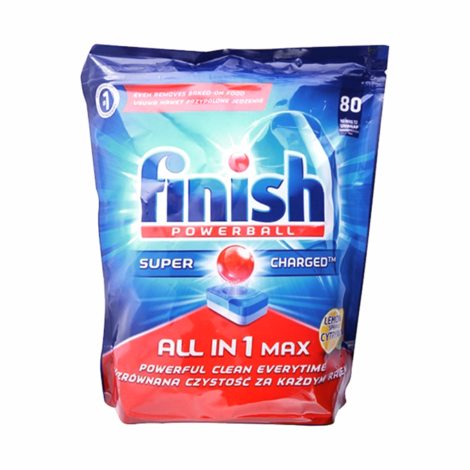 Mosogatógép tabletta FINISH Powerball All in 1 Max citrom 80 db