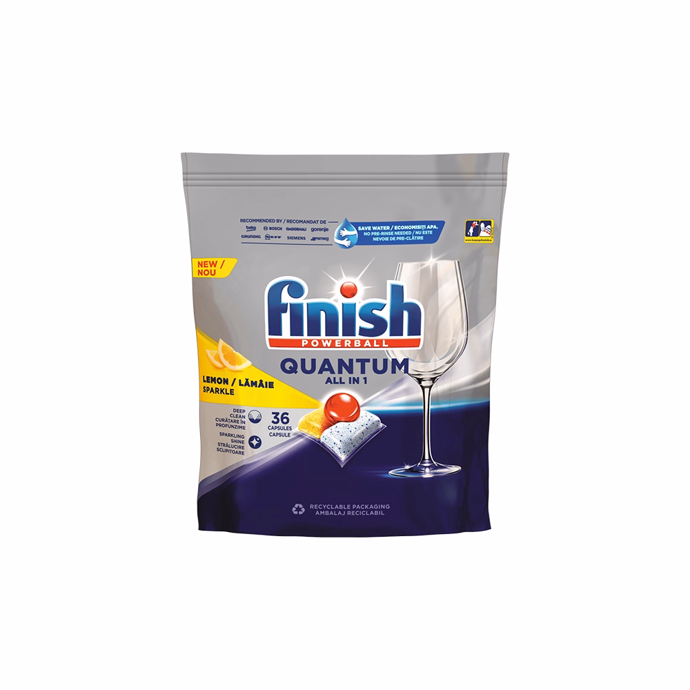 Mosogatógép tabletta FINISH Quantum Allin1 Lemon 36 darab/doboz