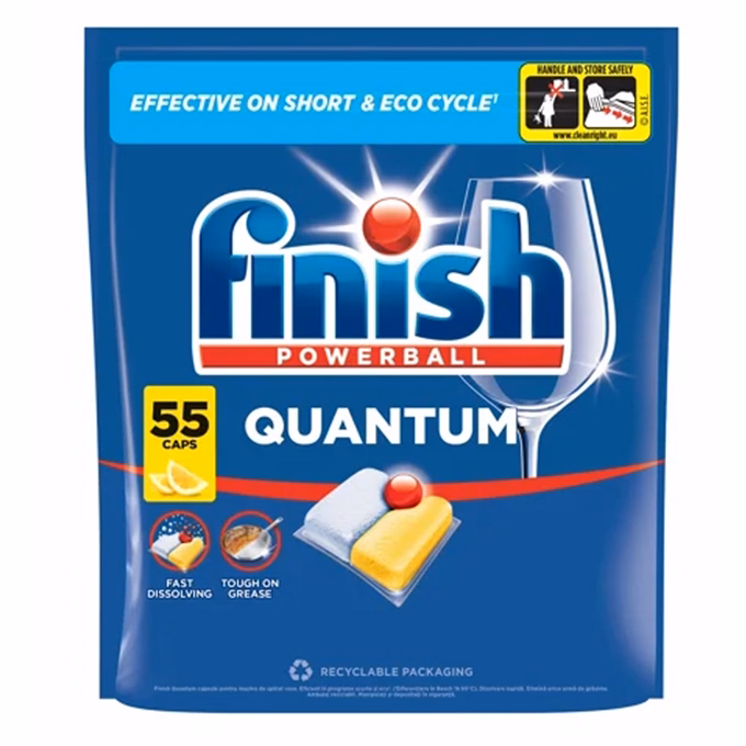 Mosogatógép tabletta FINISH Quantum Lemon 55 darab/doboz