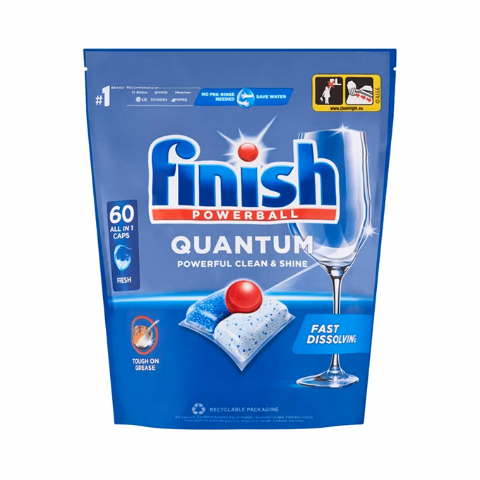 Mosogatógép tabletta FINISH Quantum Regular 60 darabos
