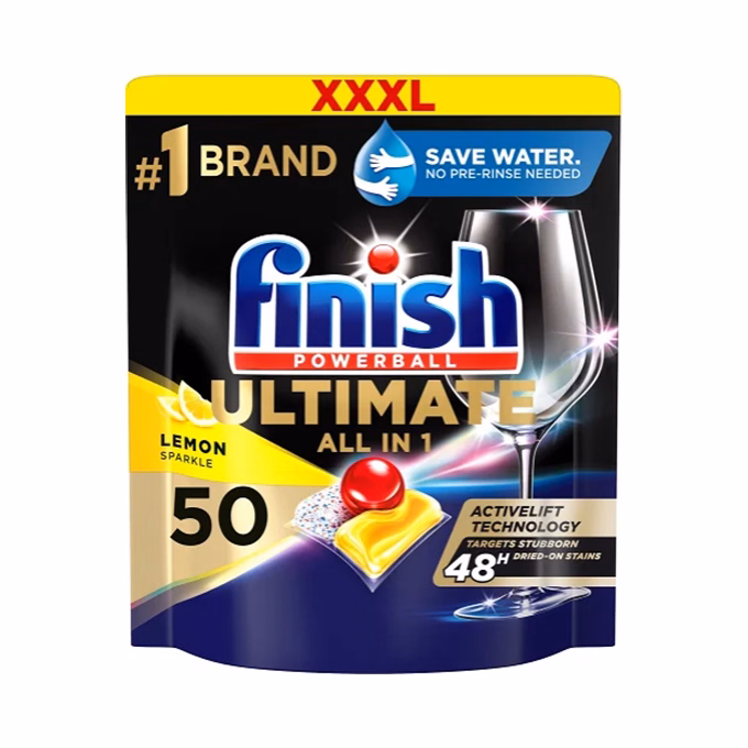 Mosogatógép tabletta FINISH Ultimate Allin1 Lemon 50 darab/doboz
