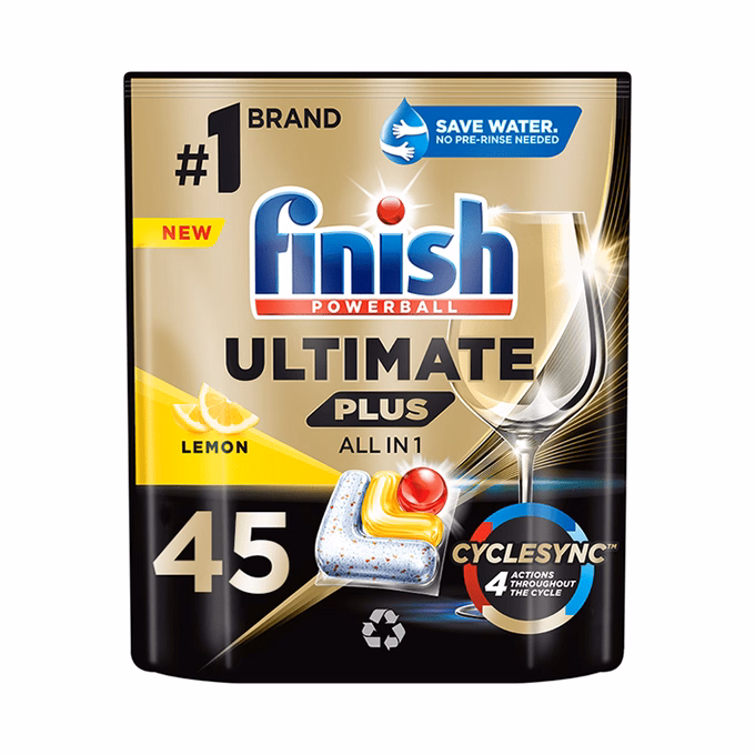 Mosogatógép tabletta FINISH Ultimate Plus Allin1 Lemon 45 darab/doboz