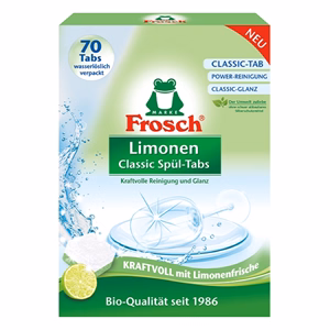 Mosogatógép tabletta FROSCH zöldcitrom-classic 70 darabos