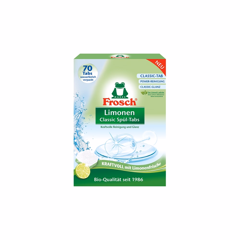 Mosogatógép tabletta FROSCH zöldcitrom-classic 70 darabos