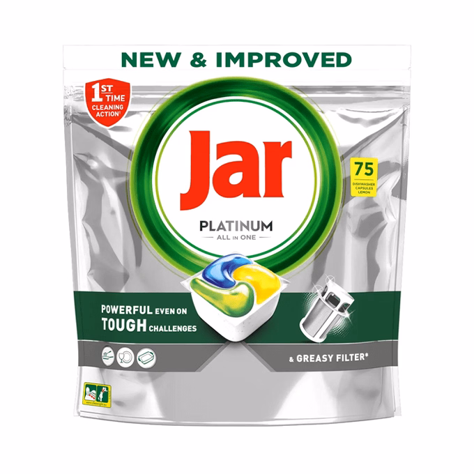 Mosogatógép tabletta JAR Platinum Lemon 75 darab/doboz
