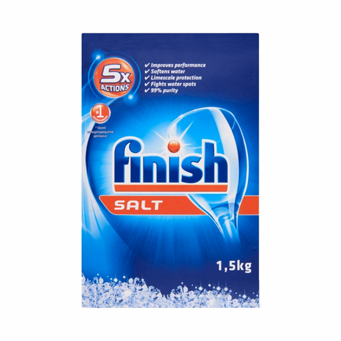 Mosogatógép vízlágyító FINISH regeneráló só 1,5 kg