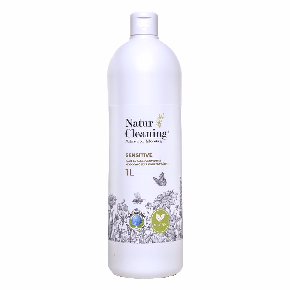 Mosogatószer NATURCLEANING koncentrátum sensitive illat,-és allergénmentes 1 liter