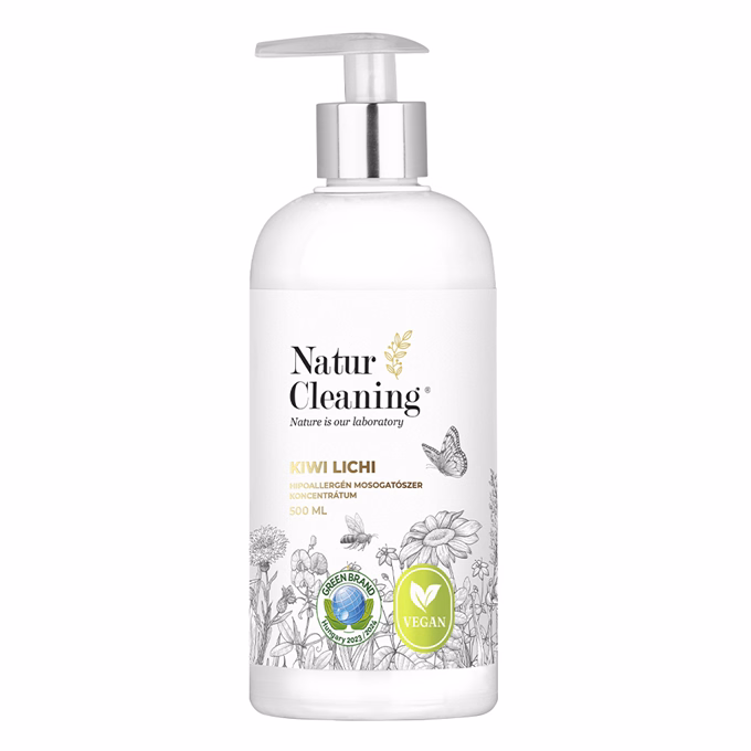 Mosogatószer NATURCLEANING pumpás koncentrátum kiwi-lichi 500 ml