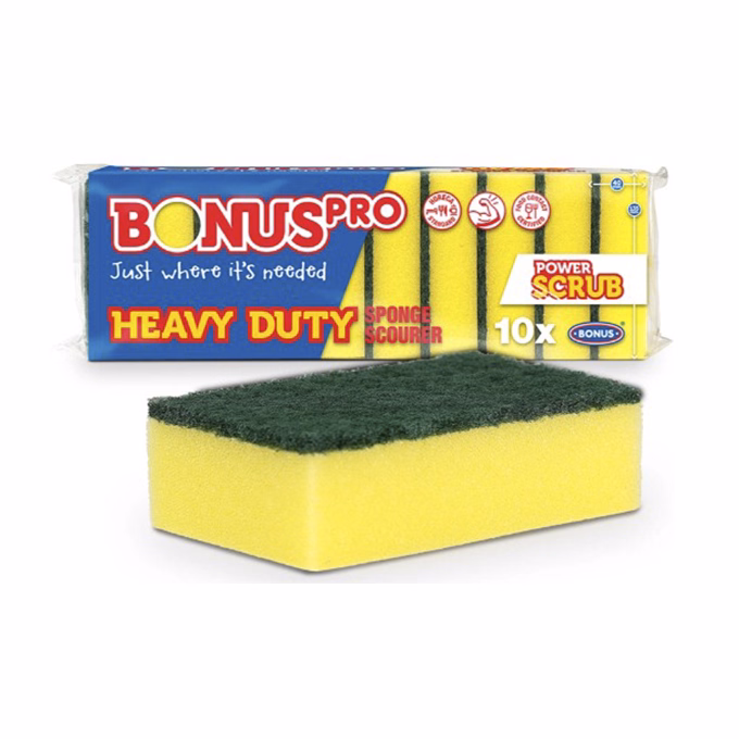 Mosogatószivacs BONUS Pro HoReCa sárga 13,5×9×4,5 cm 10 darabos