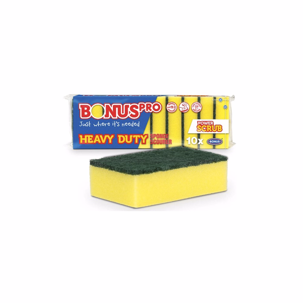 Mosogatószivacs BONUS Pro HoReCa sárga 13,5×9×4,5 cm 10 darabos