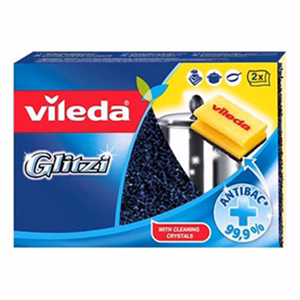 Mosogatószivacs VILEDA Glitzi formázott dörzsi antibakteriális 2 darabos