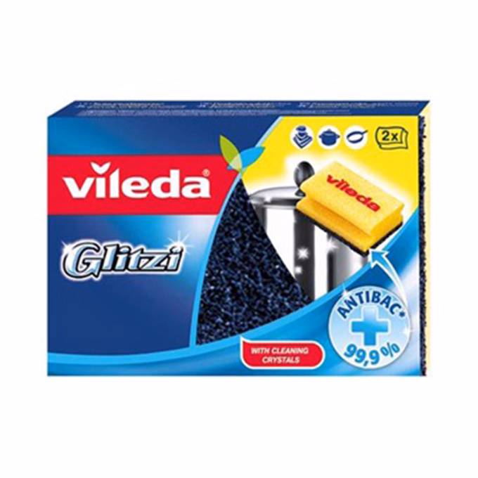 Mosogatószivacs VILEDA Glitzi formázott dörzsi antibakteriális 2 darabos