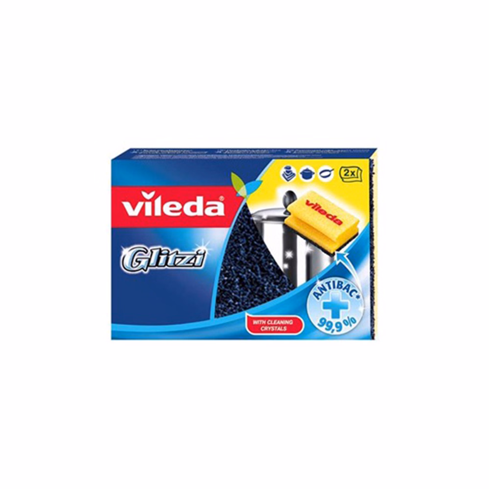 Mosogatószivacs VILEDA Glitzi formázott dörzsi antibakteriális 2 darabos