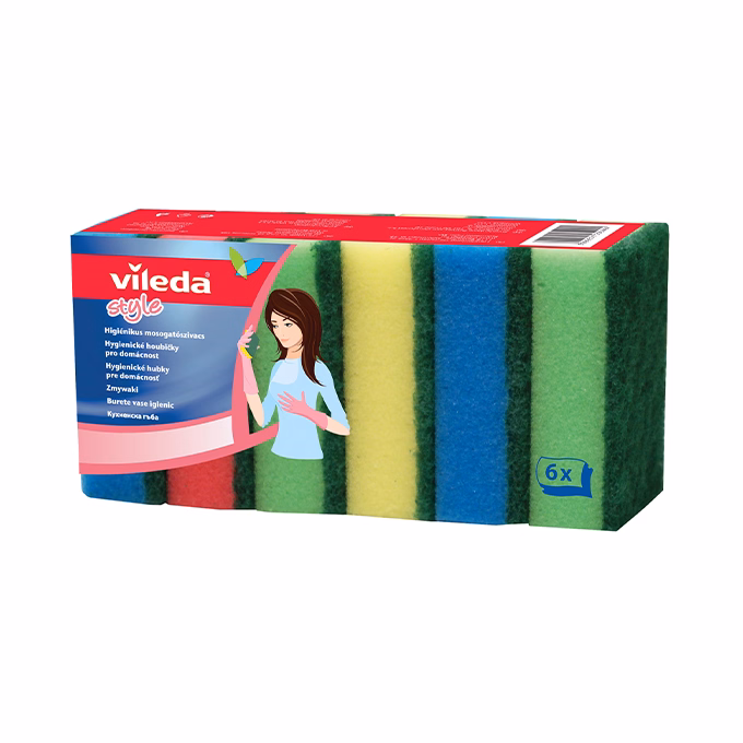 Mosogatószivacs VILEDA Rainbow 6 darabos Mosogatószivacs VILEDA Rainbow 6 darabos