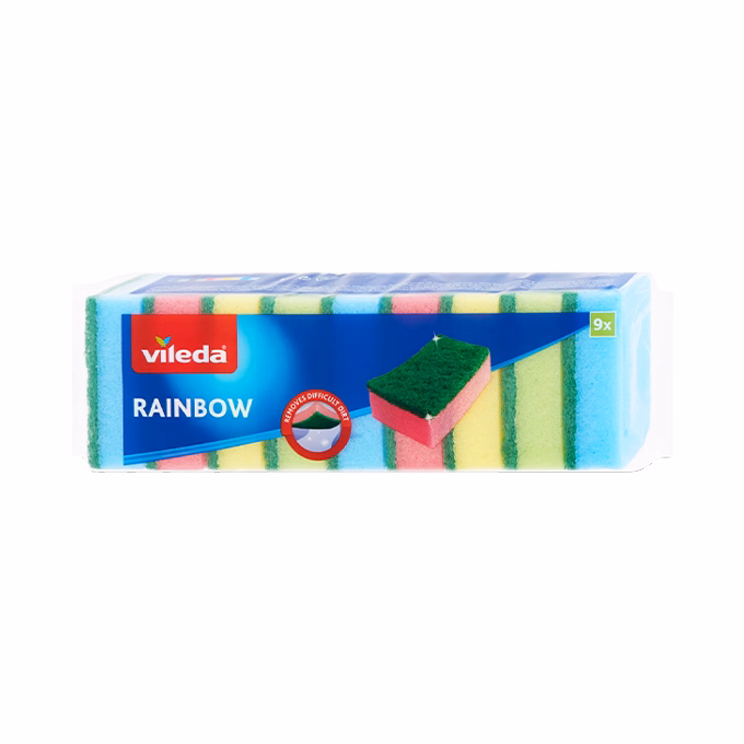 Mosogatószivacs VILEDA Rainbow színes 9 +1 darabos