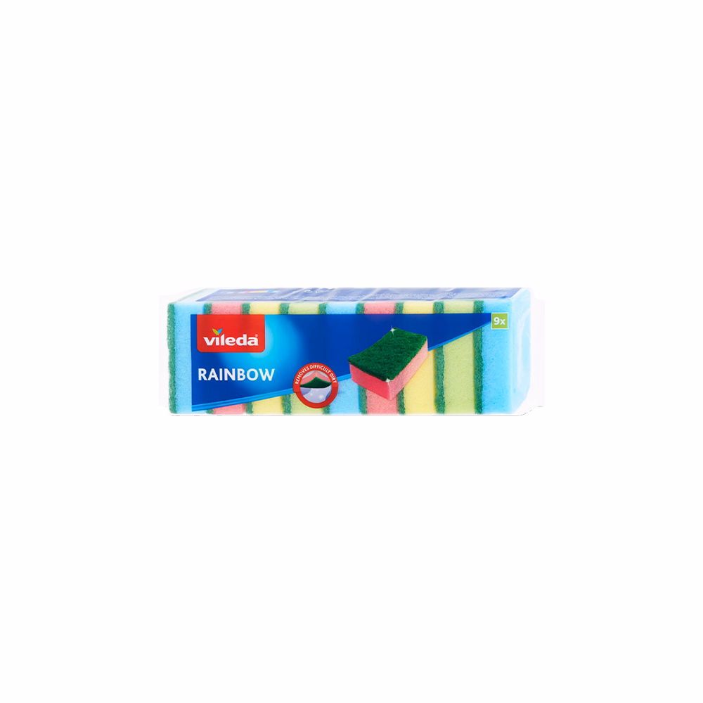 Mosogatószivacs VILEDA Rainbow színes 9 +1 darabos
