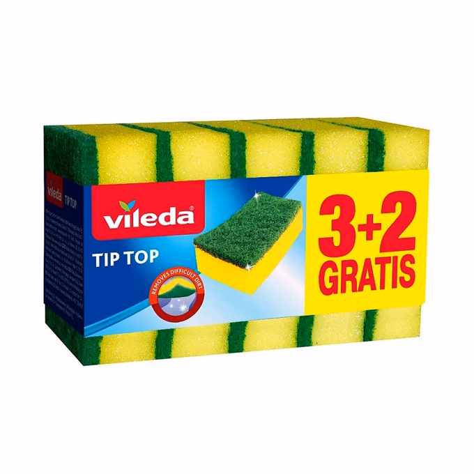 Mosogatószivacs VILEDA Style Tip Top 3+2 darabos