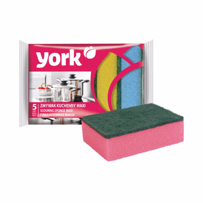 Mosogatószivacs YORK maxi 16x7x10 cm 5 darabos Mosogatószivacs YORK maxi 16x7x10 cm 5 darabos