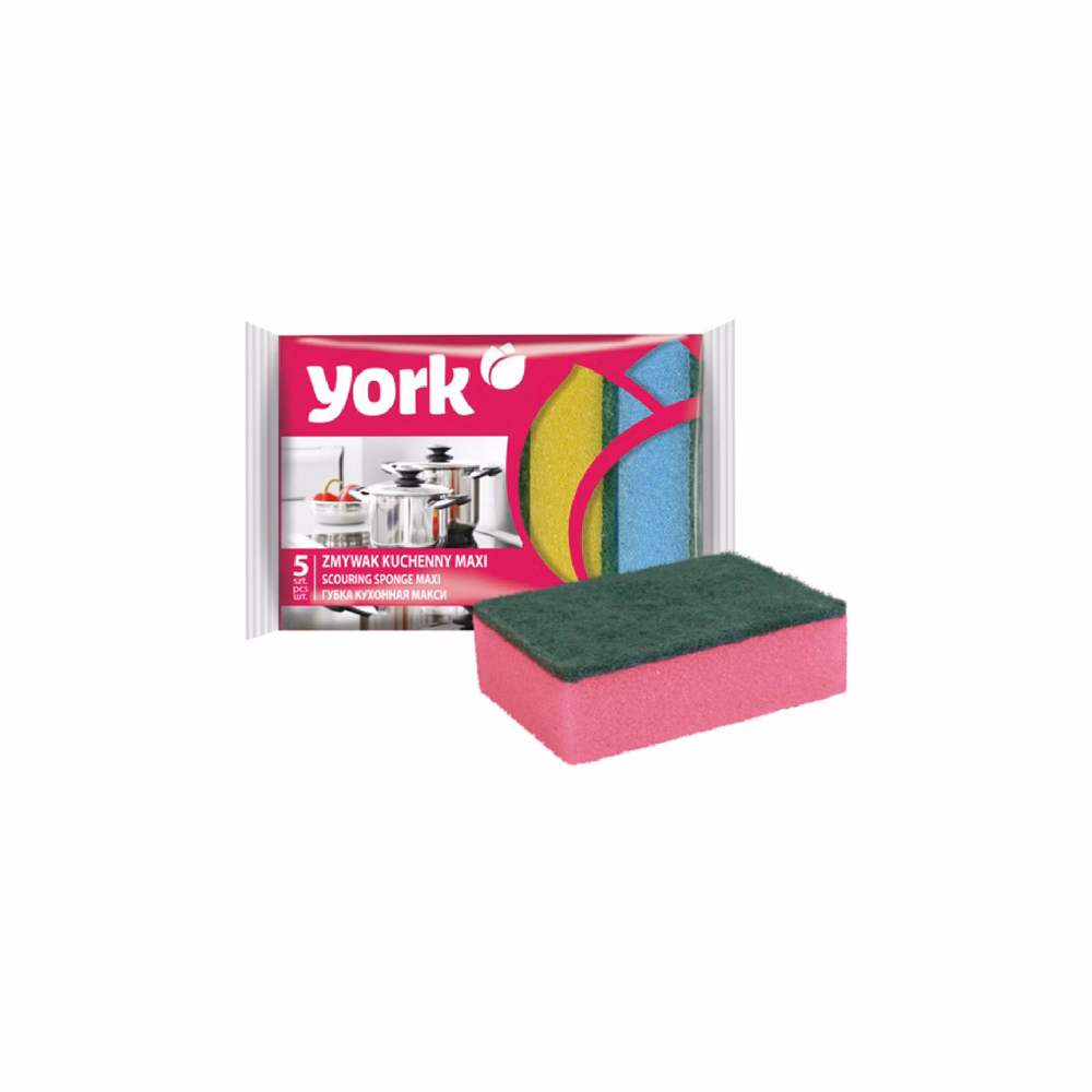 Mosogatószivacs YORK maxi 16x7x10 cm 5 darabos Mosogatószivacs YORK maxi 16x7x10 cm 5 darabos