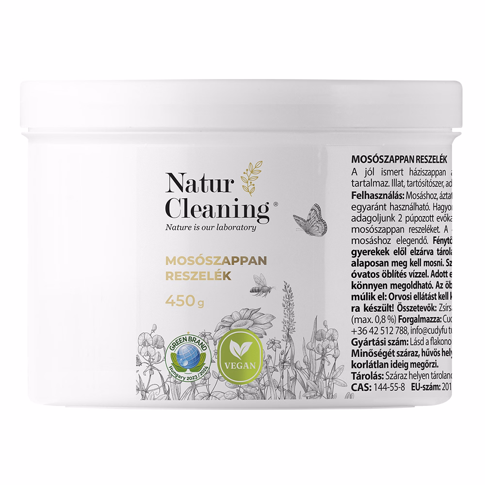 Mosószappan reszelék NATURCLEANING illat,-és allergénmentes 450 g
