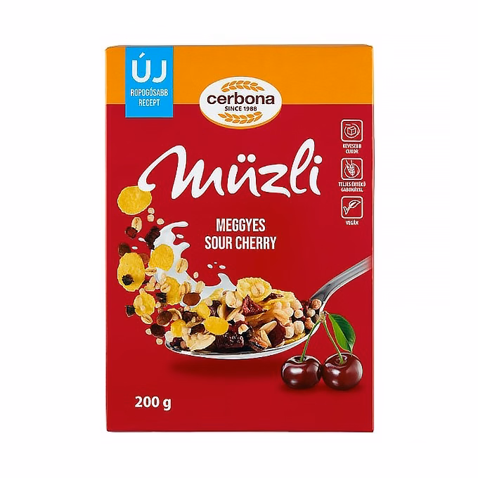 Müzli CERBONA meggyes dobozos 200 g