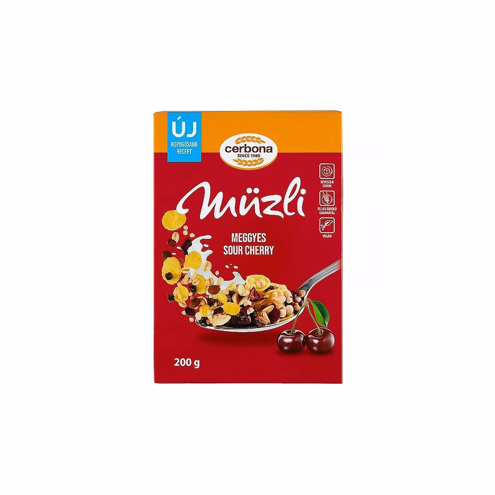 Müzli CERBONA meggyes dobozos 200 g