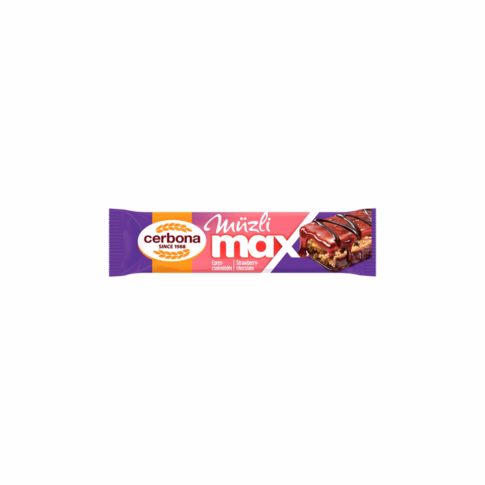 Müzliszelet CERBONA MAX epres-csokis 30 g